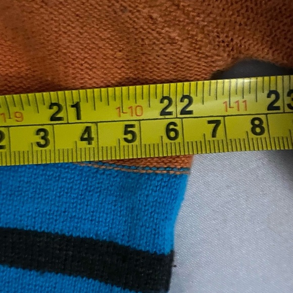 Burnside Sweater Men’s Sz L Orange Black Blue Casual Outdoors Striped Knit - Picture 4 of 8